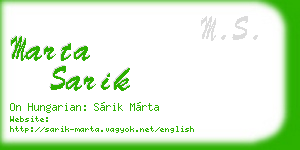 marta sarik business card