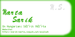 marta sarik business card